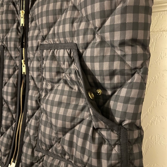 J. Crew Medium Gray and Black Vest with Gold Zipper - Picture 4 of 5